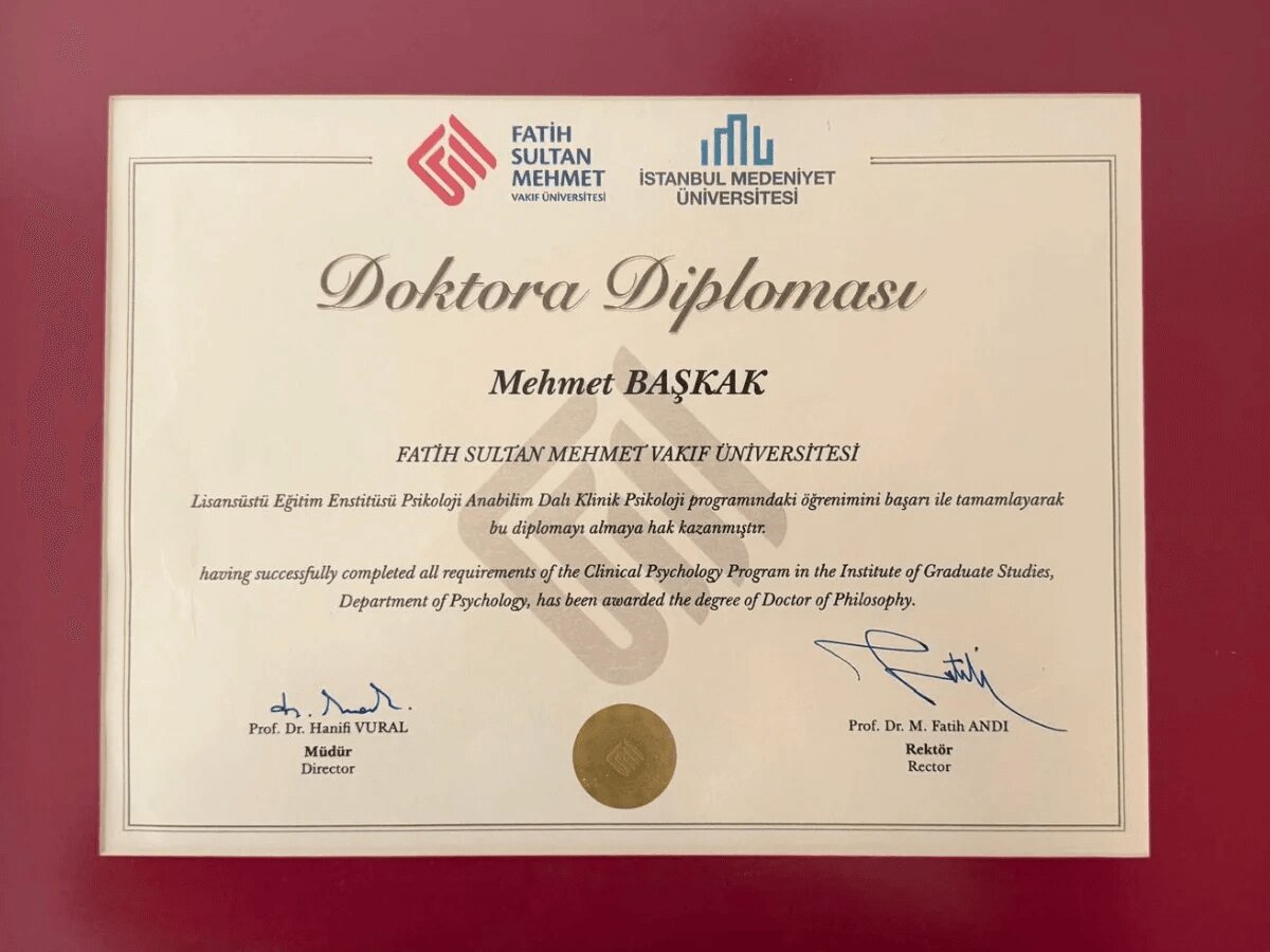 Mehmet Başkak, klinik psikoloji, doktora, PhD, hipnoz