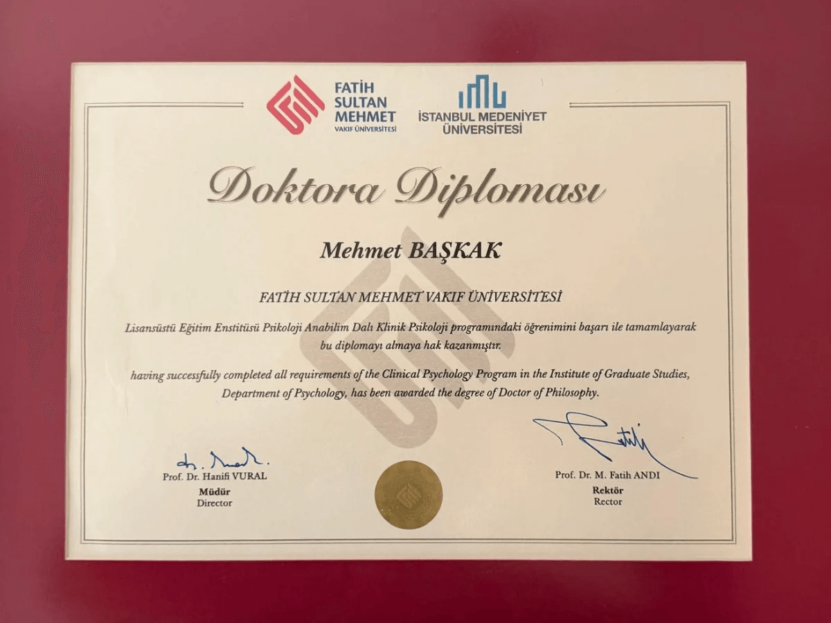 Mehmet Başkak, klinik psikoloji, doktora, PhD, hipnoz