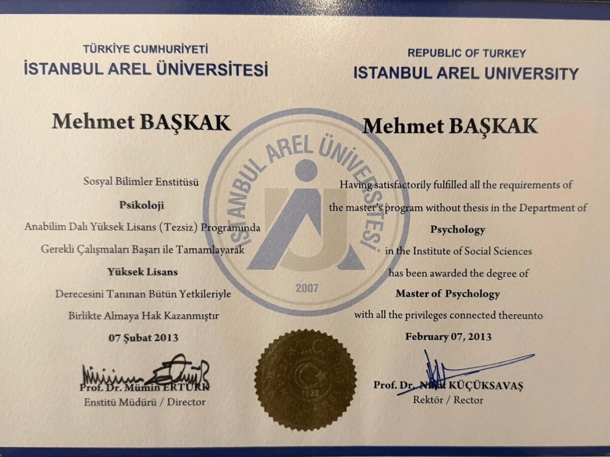 Mehmet Başkak, klinik psikoloji, yüksek lisans, hipnoz
